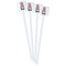 Red & Black Dots & Stripes White Plastic Stir Stick - Double Sided - Square - Front