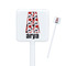 Red & Black Dots & Stripes White Plastic Stir Stick - Square - Closeup