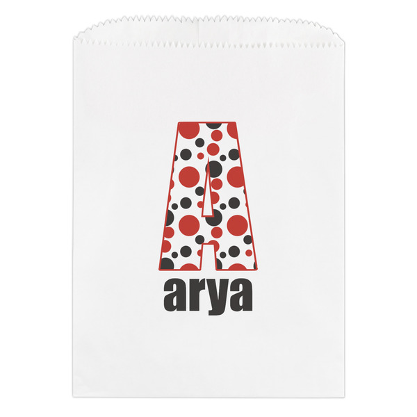 Custom Red & Black Dots & Stripes Treat Bag (Personalized)