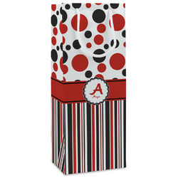 Red & Black Dots & Stripes Wine Gift Bags (Personalized)