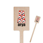 Red & Black Dots & Stripes Rectangle Wooden Stir Sticks (Personalized)