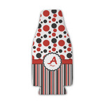 Red & Black Dots & Stripes Zipper Bottle Cooler (Personalized)