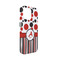 Red & Black Dots & Stripes iPhone 13 Mini Case - Angle