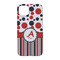 Red & Black Dots & Stripes iPhone 14 Case - Back