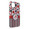 Red & Black Dots & Stripes iPhone 14 Plus Tough Case - Angle