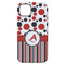 Red & Black Dots & Stripes iPhone 14 Plus Tough Case - Back