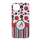 Red & Black Dots & Stripes iPhone 14 Pro Case - Back