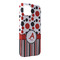 Red & Black Dots & Stripes iPhone 14 Pro Max Case - Angle