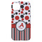 Red & Black Dots & Stripes iPhone 14 Pro Max Case - Back