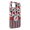 Red & Black Dots & Stripes iPhone 14 Pro Max Tough Case - Angle