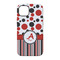 Red & Black Dots & Stripes iPhone 14 Pro Tough Case - Back