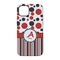 Red & Black Dots & Stripes iPhone 14 Tough Case - Back