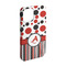 Red & Black Dots & Stripes iPhone 15 Case - Angle