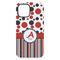 Red & Black Dots & Stripes iPhone 15 Plus Tough Case - Back