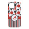 Red & Black Dots & Stripes iPhone 15 Pro Tough Case - Back