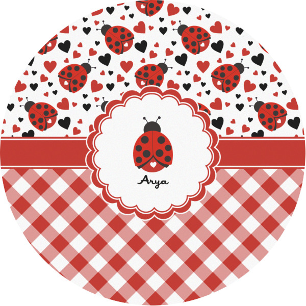 Custom Ladybugs & Gingham Multipurpose Round Labels - 1" (Personalized)