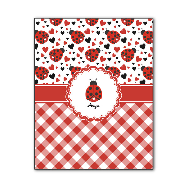 Custom Ladybugs & Gingham Wood Print - 11x14 (Personalized)