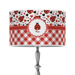 Ladybugs & Gingham 12" Drum Lamp Shade - Poly-film (Personalized)