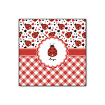 Ladybugs & Gingham Wood Print - 12x12 (Personalized)