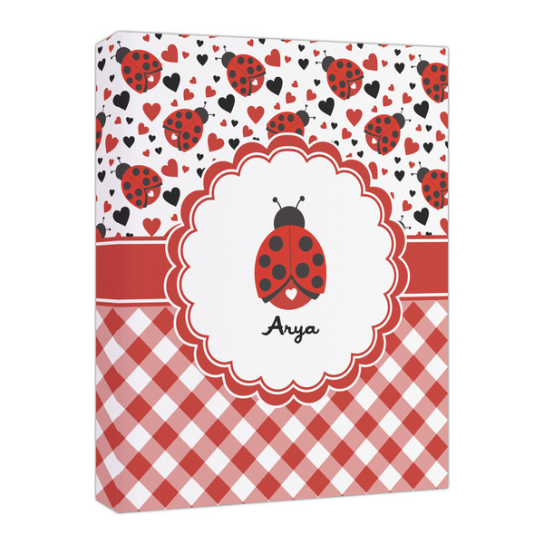 Custom Ladybugs & Gingham Canvas Print - 16x20 (Personalized)