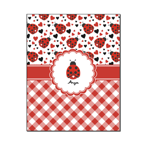 Custom Ladybugs & Gingham Wood Print - 16x20 (Personalized)