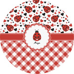 Ladybugs & Gingham Multipurpose Round Labels - 2" (Personalized)