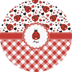 Ladybugs & Gingham Multipurpose Round Labels - 2" (Personalized)