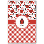 Ladybugs & Gingham Wood Print - 20x30 (Personalized)