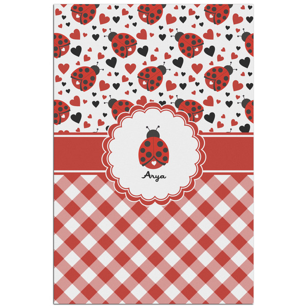 Custom Ladybugs & Gingham Poster - Matte - 24x36 (Personalized)