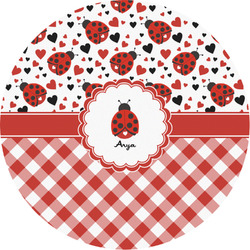 Ladybugs & Gingham Multipurpose Round Labels - 3" (Personalized)