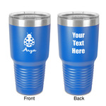 Ladybugs & Gingham 30 oz Stainless Steel Tumbler - Royal Blue - Double-Sided (Personalized)