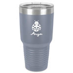 Ladybugs & Gingham 30 oz Stainless Steel Tumbler - Grey - Single-Sided (Personalized)