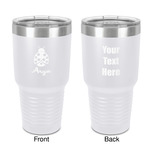 Ladybugs & Gingham 30 oz Stainless Steel Tumbler - White - Double-Sided (Personalized)