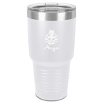 Ladybugs & Gingham 30 oz Stainless Steel Tumbler - White - Single-Sided (Personalized)