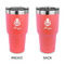 Ladybugs & Gingham 30 oz Stainless Steel Ringneck Tumblers - Coral - Double Sided - APPROVAL