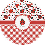 Ladybugs & Gingham Multipurpose Round Labels - 5" (Personalized)