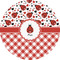 Ladybugs & Gingham 5" Multipurpose Round Label - Single Sticker