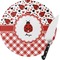 Ladybugs & Gingham 8 Inch Small Glass Cutting Board