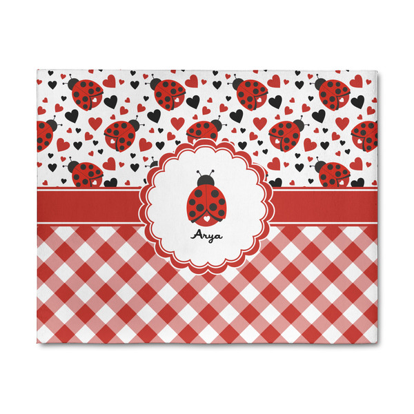 Custom Ladybugs & Gingham 8' x 10' Patio Rug (Personalized)