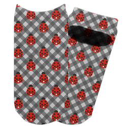 Ladybugs & Gingham Adult Ankle Socks