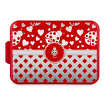 Ladybugs & Gingham Aluminum Baking Pan with Red Lid (Personalized)