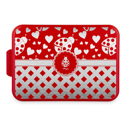 Ladybugs & Gingham Aluminum Baking Pan with Red Lid (Personalized)