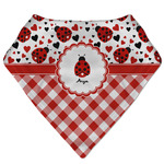 Ladybugs & Gingham Bandana Bib (Personalized)