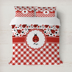 Ladybugs & Gingham Duvet Cover Set - Full / Queen (Personalized)