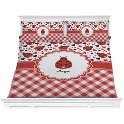 Ladybugs & Gingham Comforter Set - King (Personalized)