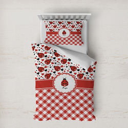 Ladybugs & Gingham Duvet Cover Set - Twin XL (Personalized)