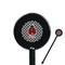 Ladybugs & Gingham Black Plastic 5.5" Stir Stick - Round - Closeup