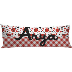 Ladybugs & Gingham Body Pillow Case (Personalized)