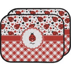 Ladybugs & Gingham Car Floor Mats (Back Seat) (Personalized)