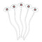 Ladybugs & Gingham Clear Plastic 7" Stir Stick - Oval - Fan